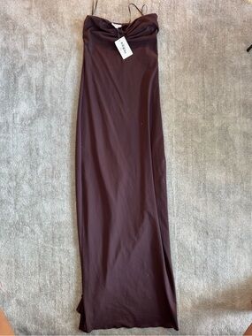 Brown Bodycon Maxi Dress